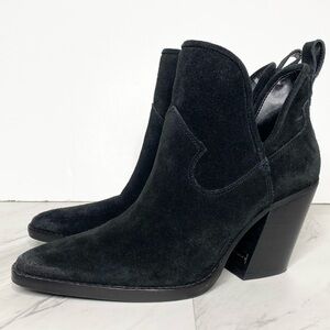 Vince Camuto Phaidra Black Suede Bootie 6 1/2 M